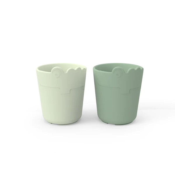 Image de 'lot de 2 mini mugs kiddish - croco - vert'