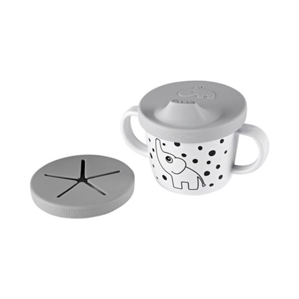 Image de 'Silicone spout/snack cup, Elphee, grey'