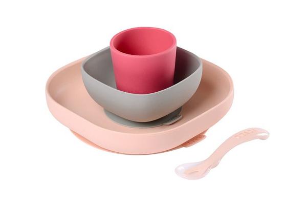 Image de 'Set vaisselle silicone 4 pièces - pink'