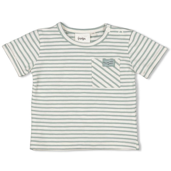 Image de 'T-shirt streep - Turtelly Cool Zeegroen 80'