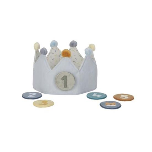 Image de 'Couronne d'anniversaire avec chiffre bleu'