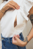 Image de 'T-shirt d'allaitement à volant M'